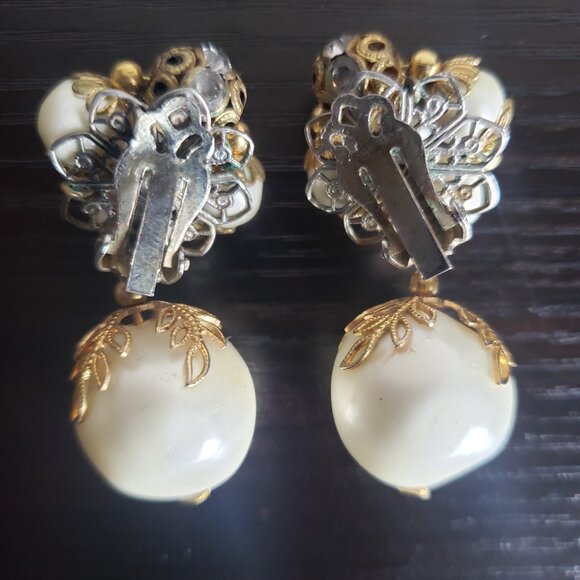 Lot 3 Pairs of Vintage Earrings Clip On and Pierced - Picture 8 of 10